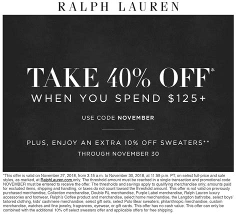 ralph lauren discount code 2020